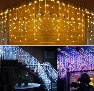 Guirnalda de Luces <span class=keywords><strong>LED</strong></span> de Navidad de 220V, Cortina de Luces en <span class=keywords><strong>Cascada</strong></span>, Luces de Hielo, Luces Decorativas para Jardín, Calle, Exteriores, Luces Navideñas - Product Image 3