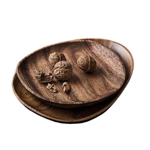 Juego de bandejas de madera de acacia, 5 piezas, acabado natural, para café, té, desayuno y aperitivos - Product Image 3