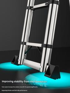 Safe and Secure Aluminum Folding <strong>Ladder</strong> with Non-Slip <strong>Rungs</strong> 5-Step Manual <strong>Lock</strong> 300kg Load Capacity Anti-Rust for Home Use - Product Image 6