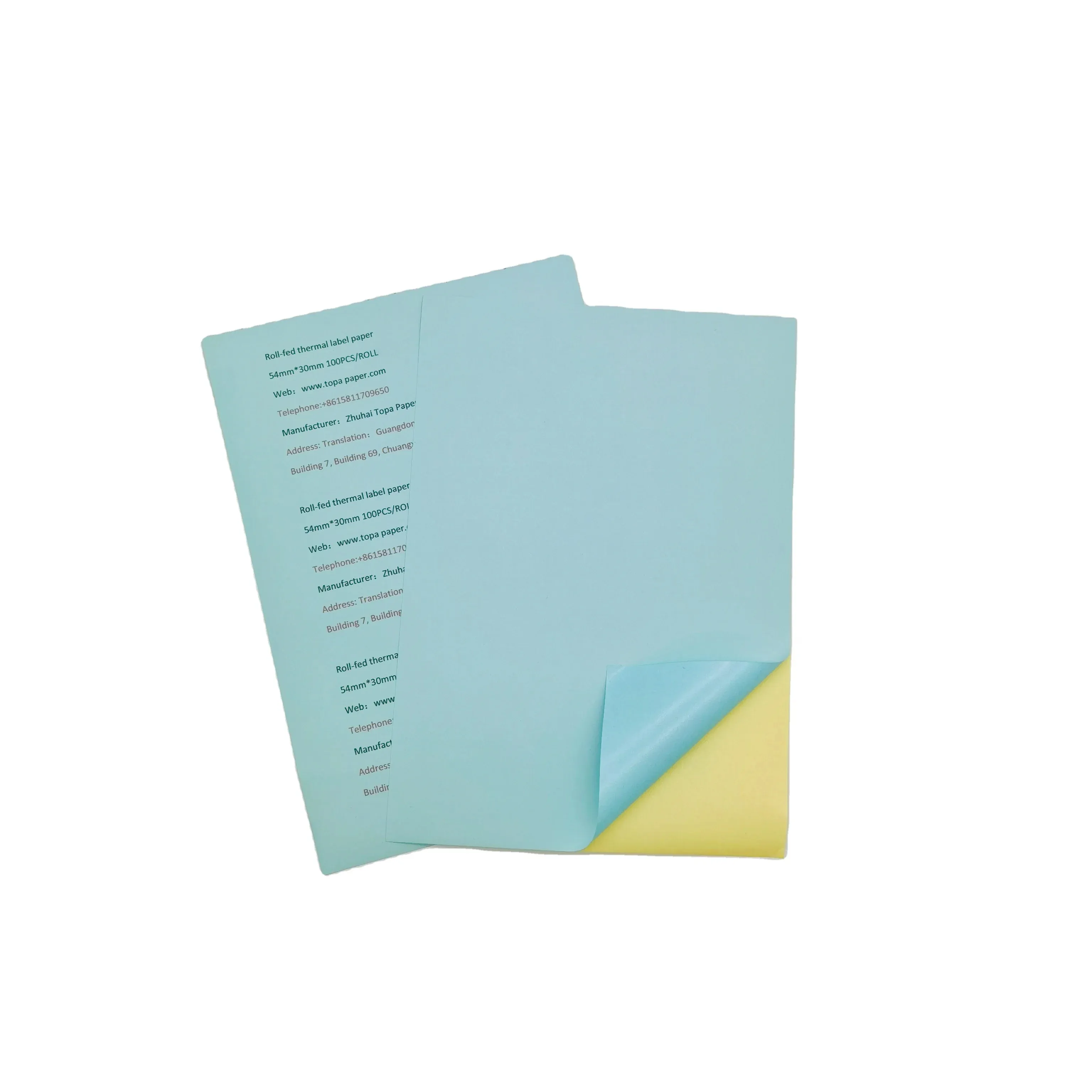 Mat bleu clair A4 couleur auto-adhésif étanche 25 feuilles de papier autocollant personnalisé pour imprimante laser/jet d'encre