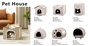 أسرة خشبية مستديرة غير قابلة للطي لأعشاش القطط منزل مع أرجل خشبية للقطط الداخلية - Product Image 6