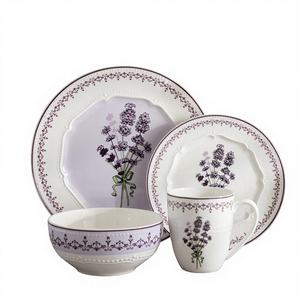 Vajilla de Porcelana de Diseño Elegante con Patrón Floral, Apta para Lavavajillas, para Cocina del Hogar - Marca TRESUN - Product Image 1