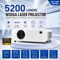 Projecteur laser commercial WUXGA 5200 lumens avec installation à 360 degrés et correction géométrique avancée