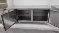 Réfrigérateur commercial en acier inoxydable à double porte, avec plan de travail et tiroirs, pieds réglables, idéal pour la restauration - Meilleures ventes