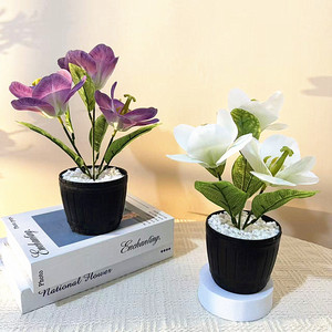 Fleurs artificielles Paulon, tulipes imprimées en 3D, bonsaï, décoration intérieure, plantes en pot, rose rouge, jaune, bleu, violet, blanc - Product Image 2