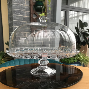 Assiette à gâteaux en <span class=keywords><strong>verre</strong></span> avec dôme Verrerie <span class=keywords><strong>de</strong></span> <span class=keywords><strong>cuisine</strong></span> pour la maison Divertissement Plateau <span class=keywords><strong>de</strong></span> service pour les fruits, la crème glacée, le dessert, la salade, - Product Image 1