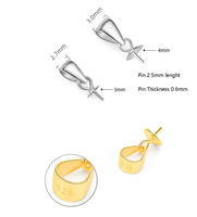925 argent Sterling tasse perle vis oeil broche Bail cheville pendentif connecteurs accessoires pour perles à moitié percées fabrication de bijoux