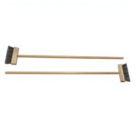Brosse à long manche en bois et fil d'acier, robuste, industrielle, pour nettoyage de terrasses, élimination de la rouille et de la peinture, désherbage, OEM