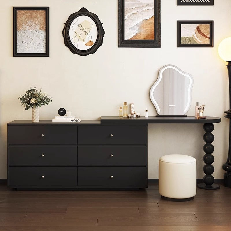 120*120cm dressing table + round stool + mirror