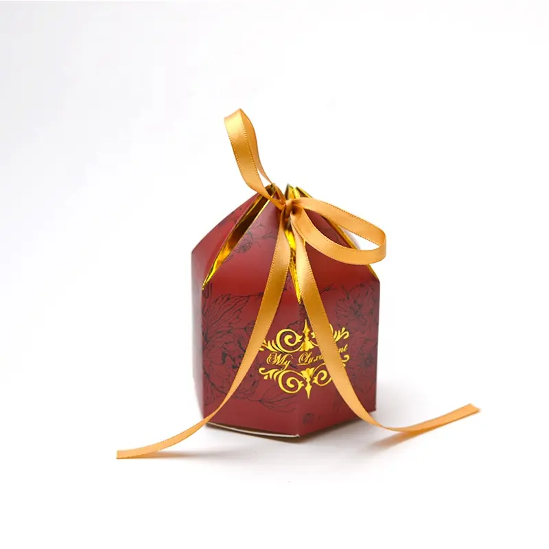 Mehrfarbige Blumen pyramide Hochzeits feier Candy Chocolate Food Packing Favor Candy Souvenirs Boxen für Gäste