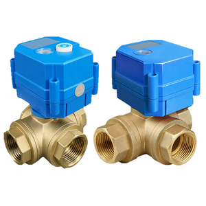วาล์วบอลไฟฟ้าแบบมีมอเตอร์ ขนาด 1/2 นิ้ว 3 ทาง แบบ L พอร์ต 24V DC CR2 2 สาย พร้อมระบบคืนตำแหน่งอัตโนมัติ วาล์วควบคุมการไหลของน้ำไฟฟ้า ทำจากทองเหลือง - Product Image 1