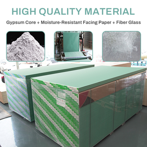 Panneau <span class=keywords><strong>de</strong></span> gypse résistant à l'eau <span class=keywords><strong>de</strong></span> qualité supérieure 9mm 2440x1220mm Panneau mural durable et <span class=keywords><strong>anti</strong></span>-moisissure pour sous-sols salles <span class=keywords><strong>de</strong></span> bains et cuisines - Product Image 4