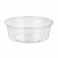 Transparante PET plastic dessertbakjes, wegwerpbaar, voor yoghurt, pudding, fruit, ijs, deksels optioneel.