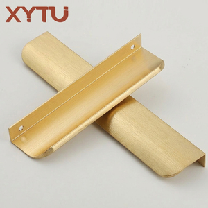 Gebürstete Nickel-Kanten-Fingergriffe für Schränke, verdeckte Küchenschubladengriffe, flache Aluminium-Türgriffe zur hinteren Montage - Product Image 6
