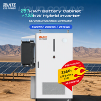 Armoire ESS extérieure MATE 125kW 261kWh LiFePO4 à refroidissement liquide avec onduleur hybride pour le stockage d'énergie des fermes solaires dans le désert