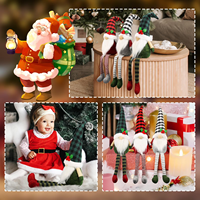 Lot de 3 décorations de Noël de qualité : Père Noël, Bonhomme de neige et Renne en peluche à suspendre pour sapin de Noël, décoration de maison et de fêtes, vente en gros