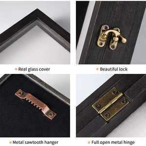 2025 Popular 8x10 Shadow Box Display Memorabilia Awards Medals Photos <strong>Memory</strong> Box Wood Shadow Box <strong>Frame</strong> With Linen Back - Product Image 6