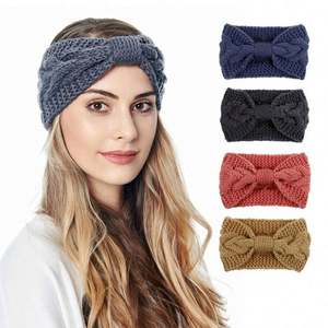 Factory High Quality Winter Women <strong>Headband</strong> Solid Color Warm Cross Knot Elastic Knitted <strong>Headbands</strong> - Product Image 2