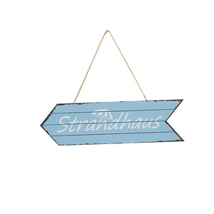 Panneau mural en bois de style méditerranéen avec flèche bleue, décoration intérieure, panneau directionnel, thème plage et bar, en MDF - Product Image 2