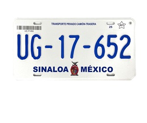 Placas de Matrícula de Automóviles de México en Tamaño Americano, Placas de Licencia de Automóvil de Aluminio para Contratos Gubernamentales, Placas de Registro de Automóviles - Product Image 1