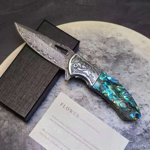 Cuchillo Plegable de Acero de Damasco y Acero de Alto Carbono con Mango <span class=keywords><strong>Bobby</strong></span>, Venta Directa de Fábrica <span class=keywords><strong>para</strong></span> Comercio Exterior, Ideal <span class=keywords><strong>para</strong></span> Campismo y Actividades al Aire Libre - Product Image 4