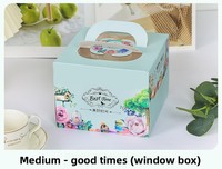 Boîte à mini-gâteaux mignonne, écologique et recyclable avec fenêtre, dimensions personnalisables, logo, en carton ondulé, pelliculage mat, gaufrage, pour aliments