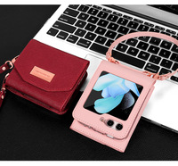 Étui portefeuille de luxe en cuir PU pour fille avec cordon et dragonne, support de téléphone antichoc pour Samsung Z Flip 3 à 7