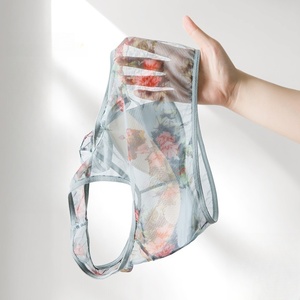 Sujetador push-up sexy para mujer, de seda helada con estampado floral, cómodo, sin costuras, inalámbrico, ultrafino, transpirable, con escote en V profundo. - Product Image 3