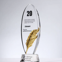 Trophée en cristal créatif personnalisé Nouveau Style Enterprise Staff Team Award Graphiques imprimés UV pour les cadeaux de salon