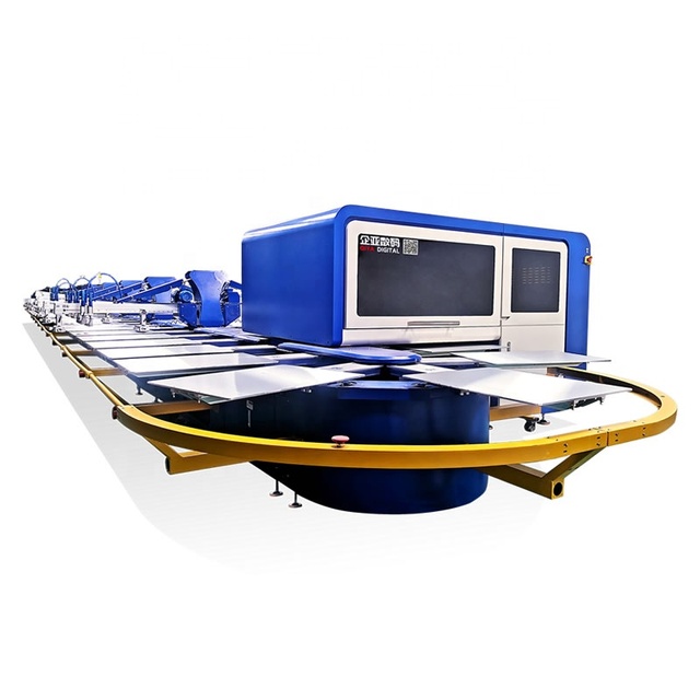 Oval Rotary Round Automatic Carousel T Shirt Silk Screen Printing Equipment Machine