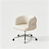 Chaise pivotante de luxe en cuir avec roulettes, chaise de salle d'attente, chaise de salle à manger, tabouret de bar pivotant à dossier haut, tabouret de maquillage, mobilier de salon