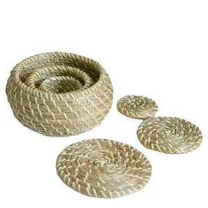 Water hyacinth woven fruit basket desktop toy straw storage basket plant weaving crafts water grass woven basket