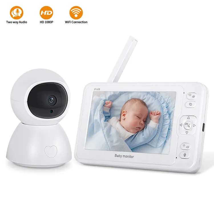 مصنع الجملة 2MP فيديو مراقبة الطفل 5 بوصة مع للرؤية الليلية اتجاهين نقاش شاشة الكريستال السائل رصد درجات الحرارة للطفل النوم