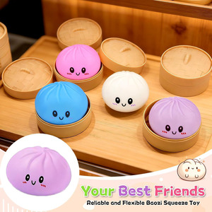 Jouet anti-stress Squishy Dumpling, pack surprise, jouet sensoriel mignon avec expressions adorables pour tous les âges - Product Image 1