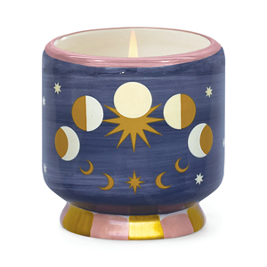Candela in Ceramica Adopo con Fasi Lunari, Profumata al Gelsomino e Rosa, Candela Decorativa - Product Image 1