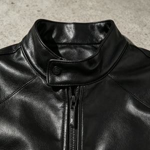 Veste en cuir de <span class=keywords><strong>motard</strong></span> pour homme, style course, coupe-vent, imperméable, brodée, personnalisable OEM ODM - Product Image 3