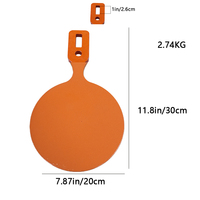 Cibles de tir polyvalentes à 2 trous de 8 pouces, couleur orange, imperméables, avec construction en plastique et plumes métalliques pour stand de tir