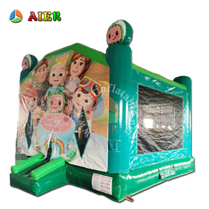 Casa <span class=keywords><strong>de</strong></span> Brinco Inflable con Temática <span class=keywords><strong>de</strong></span> <span class=keywords><strong>CoComelon</strong></span>, Cama Elástica Verde para Niños con Adornos <span class=keywords><strong>de</strong></span> Sandía, para Fiestas <span class=keywords><strong>de</strong></span> <span class=keywords><strong>Cumpleaños</strong></span> en el Patio Trasero, Actividad <span class=keywords><strong>de</strong></span> Juego - Product Image 1