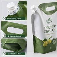 Pochette souple personnalisée avec bec verseur pour savon liquide, rechargeable, avec poignée, pour détergent lessive 300ml 500ml 1L