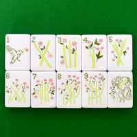 Jeu de tuiles et tapis de Mahjong Miss Darling personnalisé bleu pour femme, en acrylique de luxe, 2 couches, 30 mm, 160 166 blocs, avec nœuds