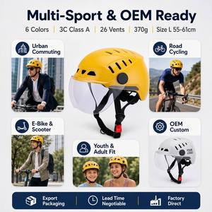 CCC Sertifikalı Elektrikli Scooter Kaskı PC Kabuklu EPS İç Astarlı Yarım Yüz Açık Yüz Unisex Erkek Kadın Toptan OEM - Product Image 6