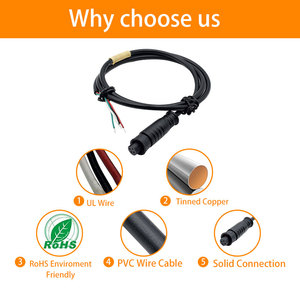 M10 4针公对母延长线 28AWG PVC 防水 IP67 工业传感器连接线 - Product Image 4