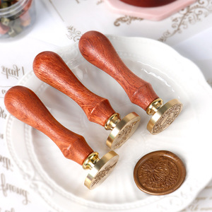 Tête de timbre en cuivre prête à l'emploi manche en palissandre timbre de cire à cacheter timbre de sceau de cire pour lettrage phrases de bénédiction cadeaux de salon professionnel - Product Image 2