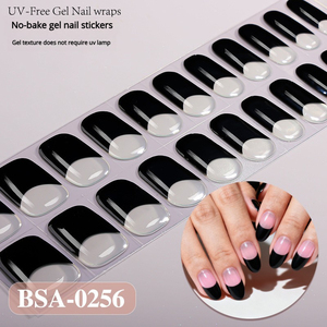Tiras de Gel para Uñas sin UV, Adhesivos de Gel Semicurados sin Necesidad de Horno, Tiras de Manicura de Larga Duración para Arte de Uñas DIY - Product Image 1