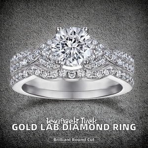 แหวนเพชรแล็บโกรว์ 14K 18K ทองคำแท้ สำหรับชุดหมั้นและแต่งงานแบบมินิมอลคลาสสิก ได้รับการรับรอง น้ำหนัก 1.5 กะรัต ทรงบริลเลียนท์ แหวนครึ่งวงสำหรับทั้งชายและหญิง - Product Image 2