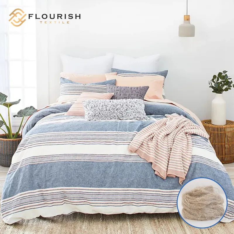 Flourish Factory Direct Sale Linen Bedding Sets hotel bed linens linen bedding set