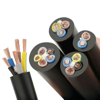 Câble électrique Rvv 5 conducteurs 300/500V 0.2/0.3/0.5/0.75/1/1.5/2.5/4/6/10 Câble d'alimentation rond en PVC
