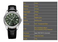 Montres mécaniques pour hommes personnalisées avec logo, étanches, mouvement japonais NH35, avec date, montre tendance