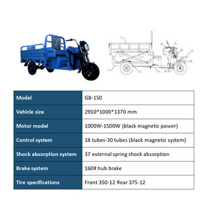 Tricycle Électrique Vente Directe d'Usine Moto Cargo à Caisse Ouverte Vente en Gros Tricycle Électrique pour Adulte avec Cabine Camion Cargo Électrique - Product Image 5