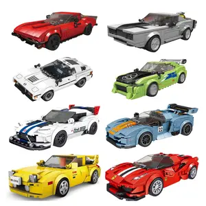 Moule King 27001-27040 modèle de voiture de course voiture de sport voiture de police décoration bloc de construction jouet en plastique cadeau pour filles enfants garçons